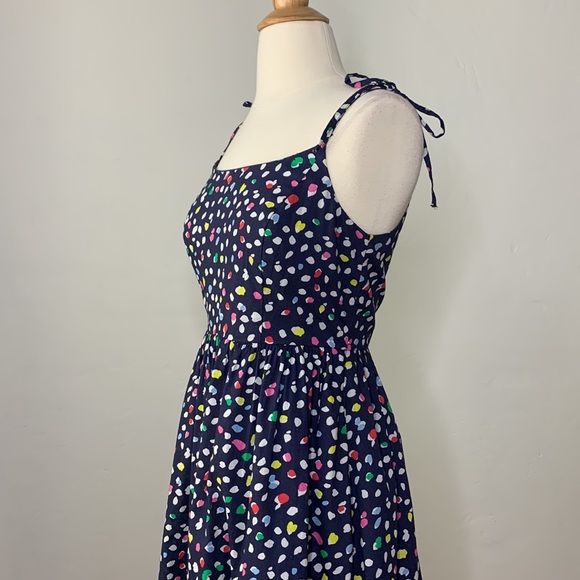 J. CREW Ratti Happy Cat Blue Cotton Midi Dress, Size 4 - Picture 6 of 16